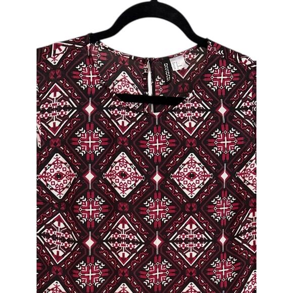 H&M Divided H&M Maroon Pattern Long Sleeve Romper Sz 12 - Picture 4 of 8